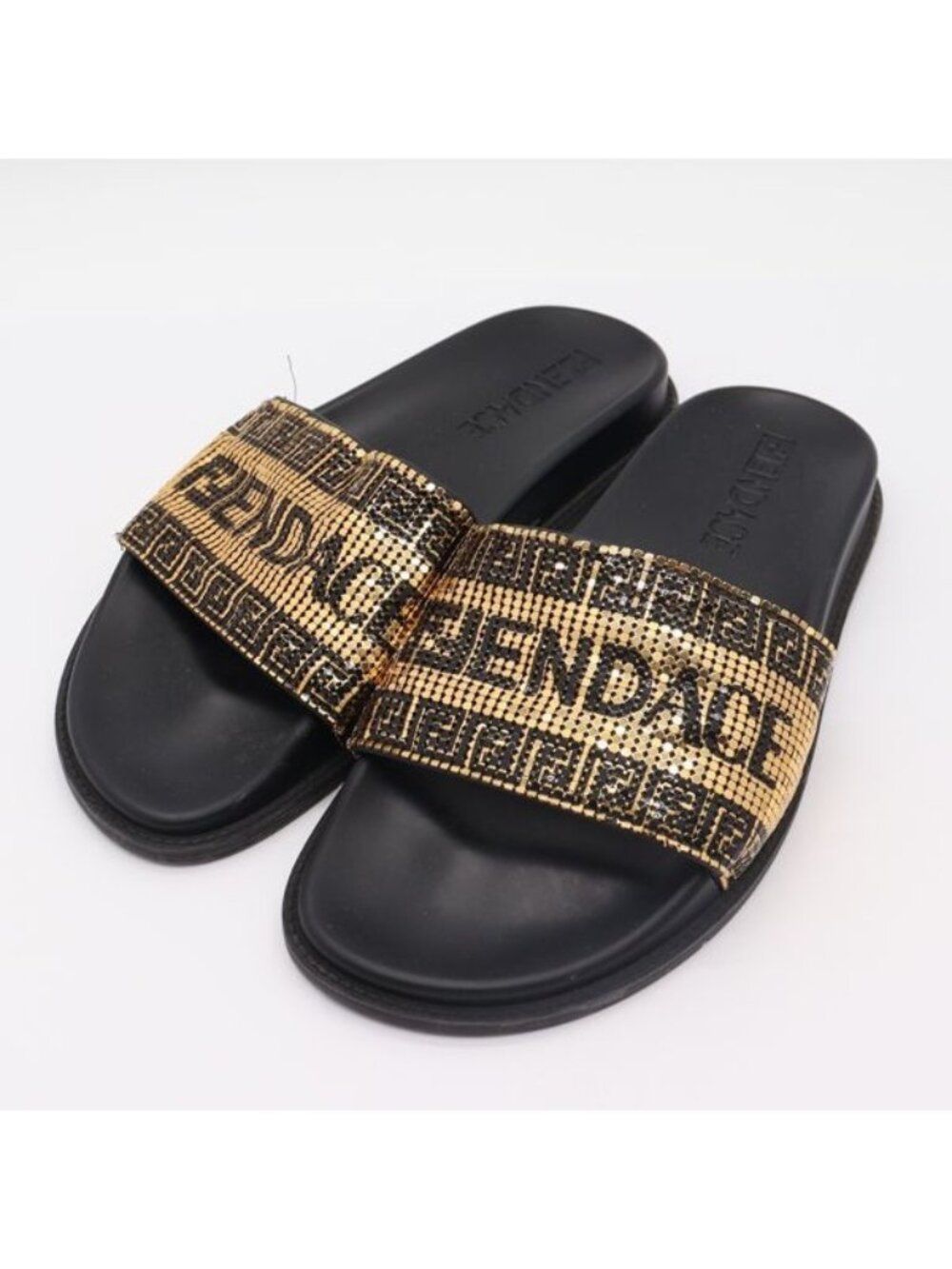 Fendi Fendace Sandals Black Color Apaako